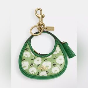 Coach Mini Carmen Bag Charm with Floral Print NEW WITH TAG,TISSUE & COACH BAG!